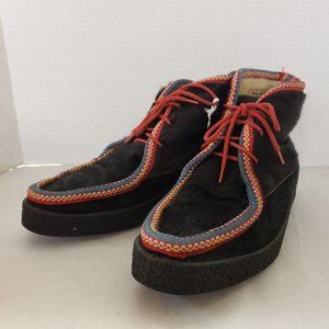 Vintage Furskin Black Ankle Boots Ladies Made for Hudson Bay Company in ITALY